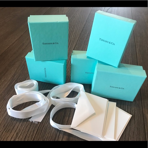 Tiffany & Co. Accessories - LOT of Authentic Tiffany & Co boxes w/robbin/cards